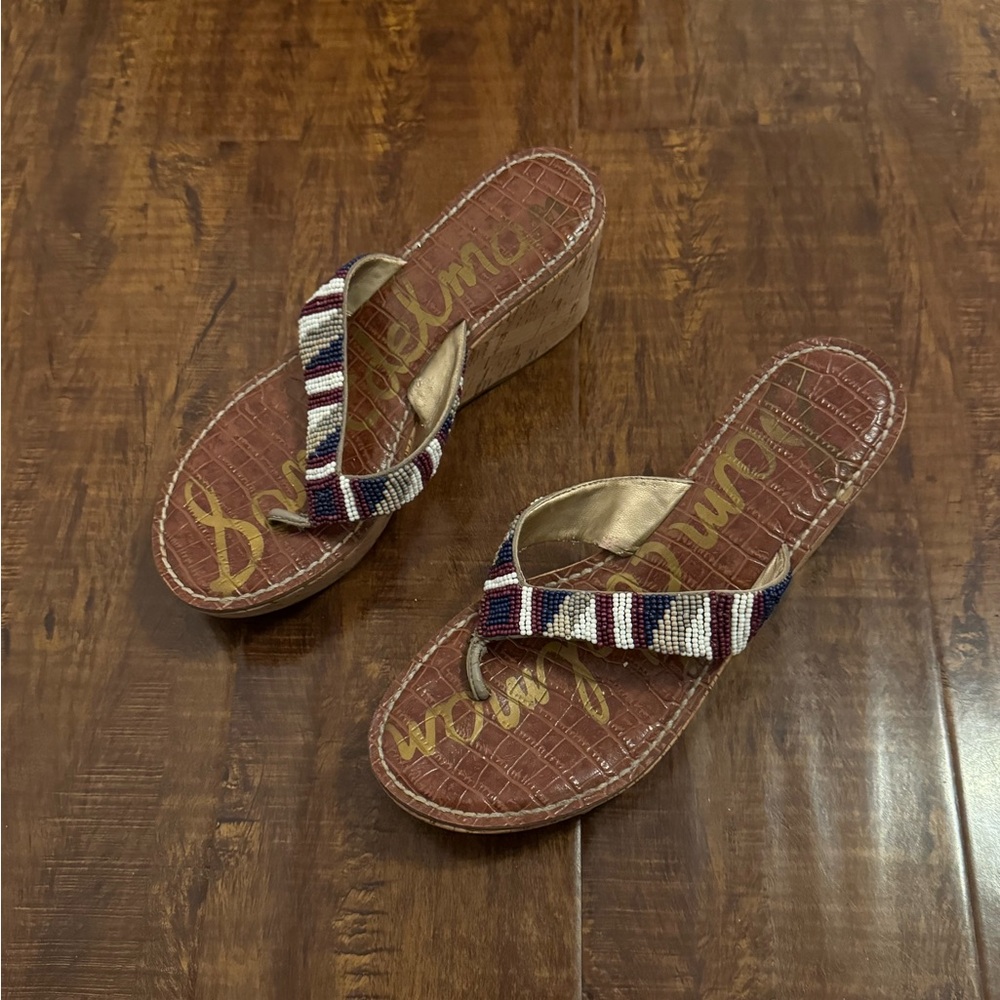 Stylish Striped Wedge Sandals